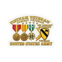 Load image into Gallery viewer, Kiss-Cut Stickers - Army - Vietnam  Vet - w Medals - VN - 1st Cav Division - 3D - Enhanced
