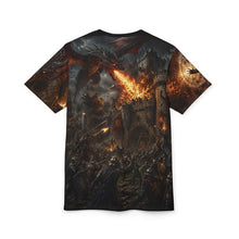 Load image into Gallery viewer, Dragon Fire All-Over Print Tee — Medieval Dragon Graphic Shirt
