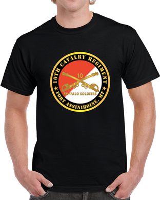 Army - 10th Cavalry Regiment - Fort Assiniboine,  Mt - Buffalo Soldiers W Cav Branch T Shirt