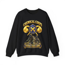 Load image into Gallery viewer, Crewneck Sweatshirt - Army - Chemical Corps w Scene - 3D - Enhanced
