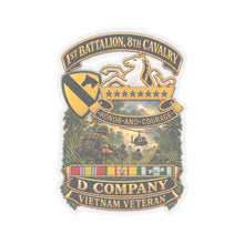 Load image into Gallery viewer, Kiss-Cut Stickers - 1st Battalion 8th Cavalry, Delta Company - w SSI - DUI - Helo - Patrol - 3D - Enhanced
