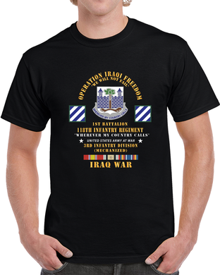 Army -  Operation Iraqi Freedom, 1st Bn, 118th  Infantry Regiment - 3rd Inf Division W IRAQ SVC T Shirt