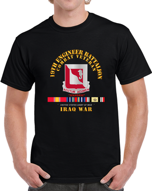 Army - 19th Engineer Battalion - Iraq War W SVC T Shirt