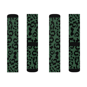 Sublimation Socks - Leopard Camouflage - Green-Black