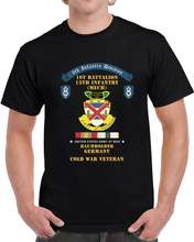 Load image into Gallery viewer, 8th Infantry Division Scroll - 1st Bn 13th Infantry (mech) - Baumholder Germany - Cold War Vet W COLD SVC X 300 T Shirt
