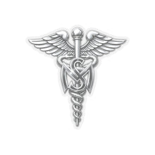 Load image into Gallery viewer, Kiss-Cut Stickers - Army Medical Service Corps (MS) Branch Insignia - 3D - Silver - Enhanced
