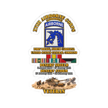 Load image into Gallery viewer, Kiss-Cut Stickers - XVIII Airborne Corps Desert Storm Ribbons - with Scene - 3D - Transparent
