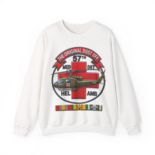 Load image into Gallery viewer, Crewneck Sweatshirt - Army - 57th Medical Co - Original Dustoff - Vietnam w VN SVC - 3D - Enhanced
