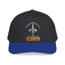 Load image into Gallery viewer, Mid Profile Baseball Cap - Army - Badge - LRRP - Tip of the Spear - Vietnam Vet w SVC - 3D - Enhanced
