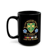 Load image into Gallery viewer, Black Mug 15oz - Army - 18th MP Brigade - V Corps-  COLD SVC X 300
