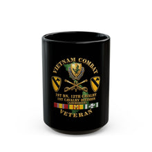 Load image into Gallery viewer, Black Mug  (15oz) - Army - Vietnam Combat Cavalry Veteran w 1st Bn 12th Cav DUI - 1st Cav Div - 3D X 300
