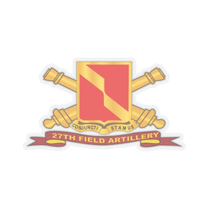 Kiss-Cut Stickers - Army - 27th Field Artillery w Br - Ribbon