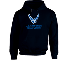 Load image into Gallery viewer, USAF Logo, TM Txt - U S Air Force - Combat Veteran X 300 Hoodie
