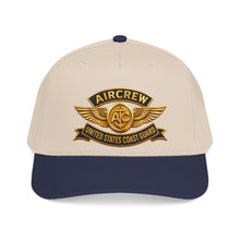 Load image into Gallery viewer, Mid Profile Baseball Cap - USCG - Aircrew Badge w txt - 3D - Enhanced
