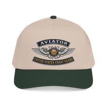 Load image into Gallery viewer, Mid Profile Baseball Cap - USCG - Aviator Badge - Auxiliary w txt - 3D - Enhanced
