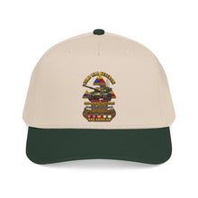 Load image into Gallery viewer, Mid Profile Baseball Cap - Army - Cold War Vet -  3rd Armored Division  - Gelnhausen, Germany - M60A3 Tank  - Spearhead w Fire - 3D - Enhanced
