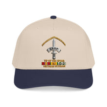 Load image into Gallery viewer, Mid Profile Baseball Cap - Army - Badge - LRRP - Tip of the Spear - Vietnam Vet w SVC - 3D - Enhanced

