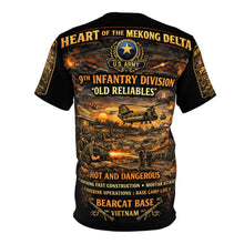 Load image into Gallery viewer, 9th Infantry Division "Old Reliables" All‑Over Print Tee — Bearcat Base Vietnam
