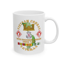 Load image into Gallery viewer, White Ceramic Mug, (11oz, 15oz) - Vietnam Combat Veteran w 20th Engineer Brigade  SSI - Dong Tam X 300
