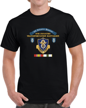 Load image into Gallery viewer, 8th Infantry Division Scroll - 8th Transportation Battalion DUI -  Cold War Vet W COLD SVC X 300 T Shirt
