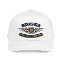 Load image into Gallery viewer, Mid Profile Baseball Cap - USCG - Aviator Badge - Auxiliary w txt - 3D - Enhanced
