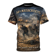 Load image into Gallery viewer, All-Over Print Tee - 54th Massachusetts - Fort Wagner - Paid for in Blood
