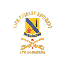 Load image into Gallery viewer, Kiss-Cut Vinyl Decals - Army - 14th Cavalry Regiment w Cav Br - 4th Squadron - Red Txt X 300
