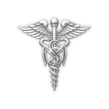 Load image into Gallery viewer, Kiss-Cut Stickers - Army Medical Service Corps (MS) Branch Insignia - 3D - Silver - Enhanced
