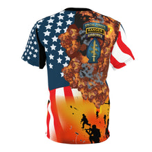 Load image into Gallery viewer, Unisex Cut &amp; Sew Tee (AOP) - Special Forces at War  with Flag
