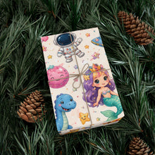Load image into Gallery viewer, Gift Wrap Paper — Kids Kawaii pastel wonderland pattern
