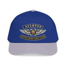 Load image into Gallery viewer, Mid Profile Baseball Cap - USCG - Aviator Badge - Auxiliary w txt - 3D - Enhanced
