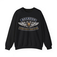 Load image into Gallery viewer, Crewneck Sweatshirt - USCG - Aviator Badge - Auxiliary w txt - 3D - Enhanced
