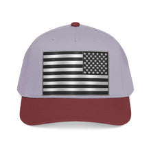 Load image into Gallery viewer, Mid Profile Baseball Cap - Flag - United States - Black and White - 3D - Enhanced
