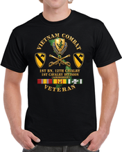Load image into Gallery viewer, Army - Vietnam Combat Cavalry Veteran w 1st Bn 12th Cav DUI - 1st Cav Div - 3D X 300 T Shirt
