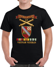 Load image into Gallery viewer, Army - 17th Field Artillery w Br - Ribbon, Vietnam Veteran w VN SVC - 3D - Enhanced T Shirt
