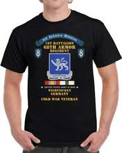 Load image into Gallery viewer, 8th Infantry Division Scroll - 1st Bn 68th Armor Regiment - Wildflecken Germany - Cold War Vet w COLD SVC T Shirt
