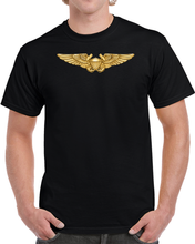 Load image into Gallery viewer, Navy - Badge - Naval Flight Officer Wings wo txt - 3D - Enhanced T Shirt

