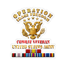 Load image into Gallery viewer, Kiss-Cut Stickers - Army - IRAQI FREEDOM Veteran - Combat Veteran - 3d enhanced
