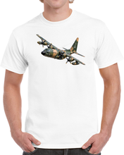 Load image into Gallery viewer, C-130  Aircraft - Camo - Steep Left Bank Climbing Turn T Shirt
