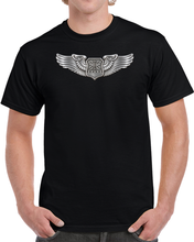 Load image into Gallery viewer, USAF - Navigator, Combat Systems Officer, Observer Badge - 3D - Enhanced T Shirt
