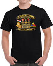 Load image into Gallery viewer, Army - Iraq War Veteran - Ribbon Bar - Map - SSI - 1st Armored Divission - 3D - Enhanced T Shirt
