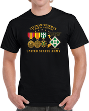 Load image into Gallery viewer, Army - Vietnam  Vet - w Medals - VN - 4th Infantry Division - 3D Enhanced X 300 T Shirt

