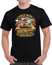 Load image into Gallery viewer, Army - Desert Storm - 2nd Armored Div - Combat Vereran Veteran w GULF SVC - 3D - Enhanced T Shirt
