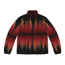 Load image into Gallery viewer, Men&#39;s Puffer Jacket (AOP) - Red Night Sky Full of Stars
