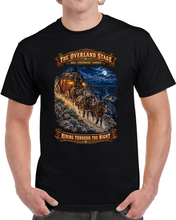 Load image into Gallery viewer, Night Ride Overland Stage - Dusty Trails - 3D - Enhanced T Shirt
