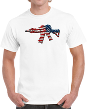Load image into Gallery viewer, 3D American Flag Rifle T Shirt
