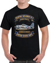 Load image into Gallery viewer, NAVY - Fighting Squadron - VF 3 - WWII FELIX Insignia - Grumman F4F Wildcat - 3D - Enhanced T Shirt
