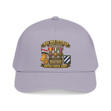 Load image into Gallery viewer, Mid Profile Baseball Cap - Army - Iraq War Veteran - Ribbon Bar - Map - SSI - 3rd Infantry Division - 3D - Enhanced
