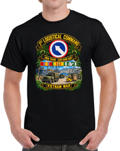 Load image into Gallery viewer, Army - 1st Logistical Command - SSI - Nha Trang - Cam Ranh Bay - Vietnam War - VN SVC  w Scene - 3D - Enhanced T Shirt
