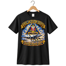 Load image into Gallery viewer, Navy - Naval Air Station Oceana - Crest with Aircraft - United States Navy - 3D - Enhanced T Shirt
